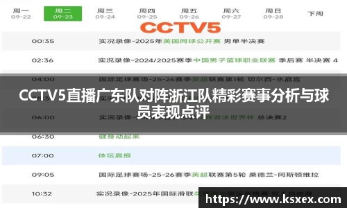 CCTV5直播广东队对阵浙江队精彩赛事分析与球员表现点评